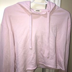 🛍GARAGE PINK CROPPED HOODIE